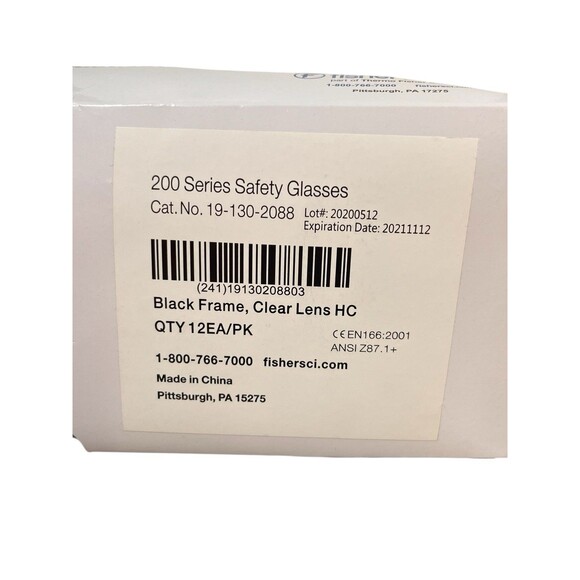 NIB Fisherbrand 200 Series Black Adjustable Safety Glasses 19-130-2088 (12/pk) - Picture 6 of 13